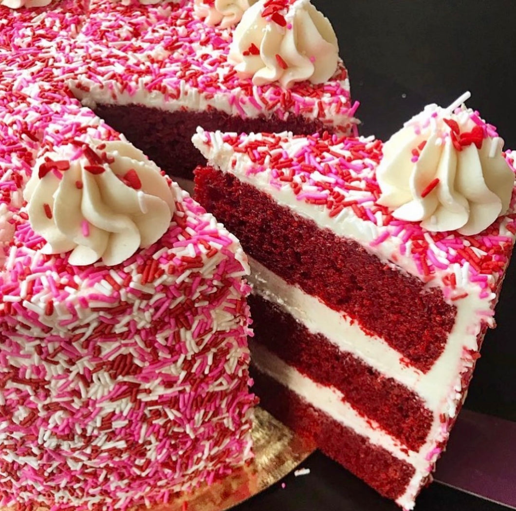 Red Velvet Sprinkle Cake